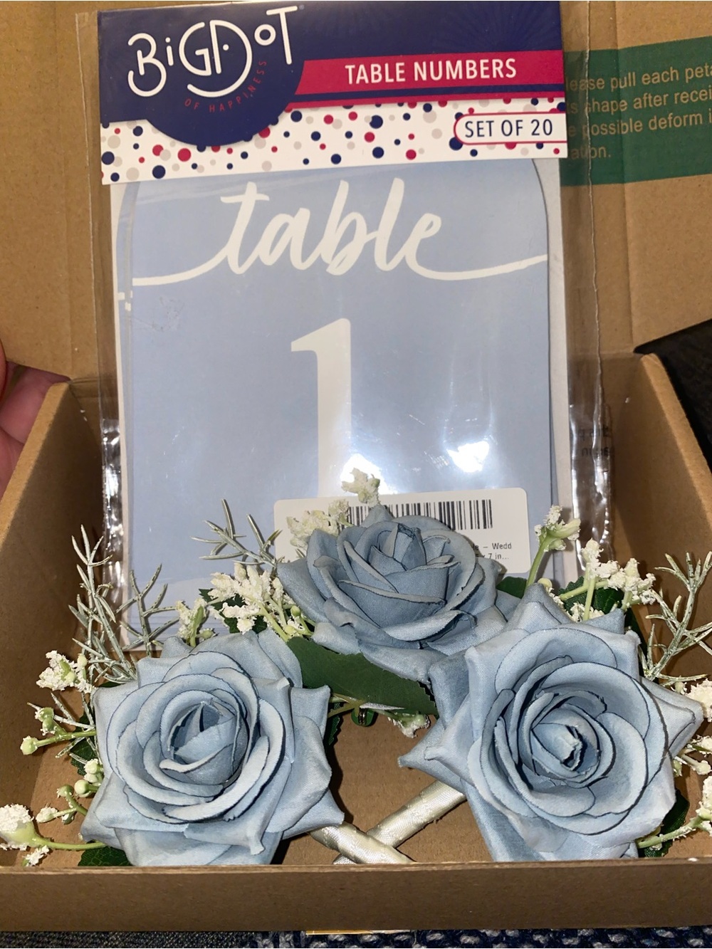 Dusty Blue Wedding Boutonnieres
Dusty Blue Table Numbers
